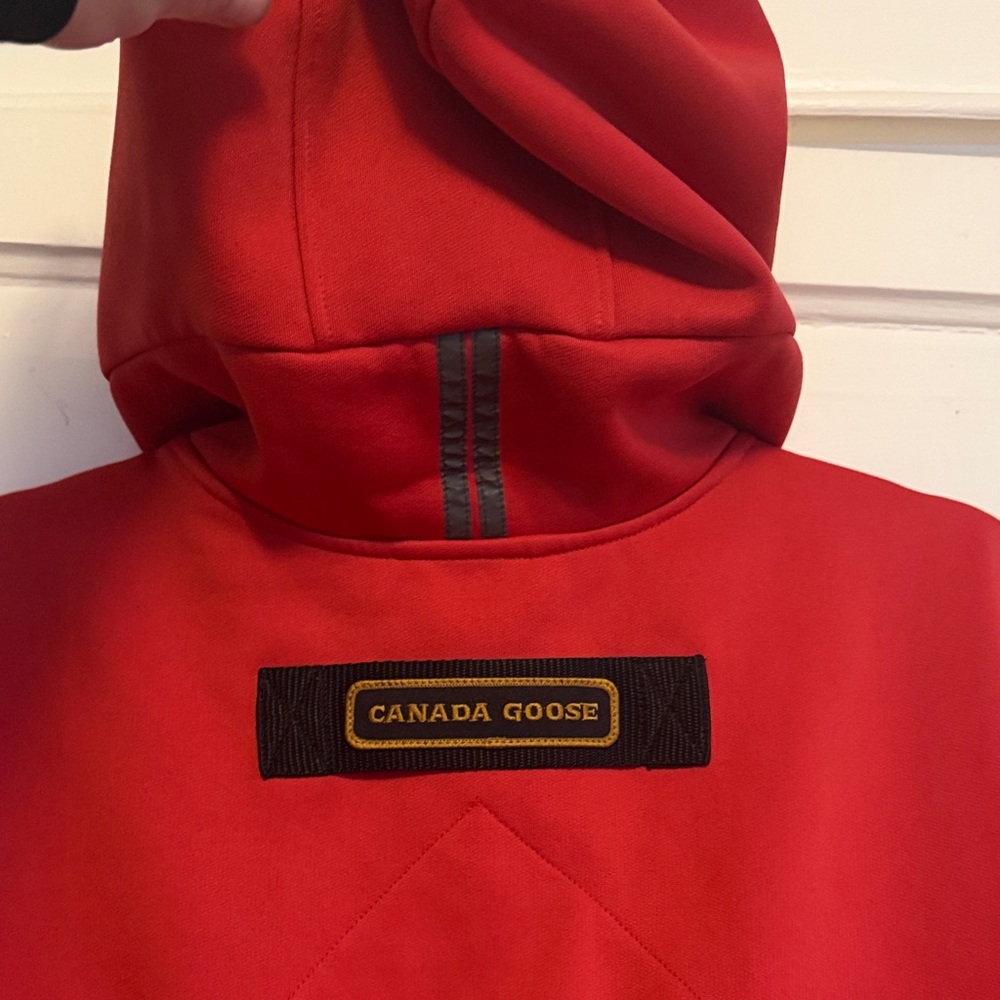 Canada Goose Science Research Hoodie Red with Chest Pocket - Picture 3 of 7